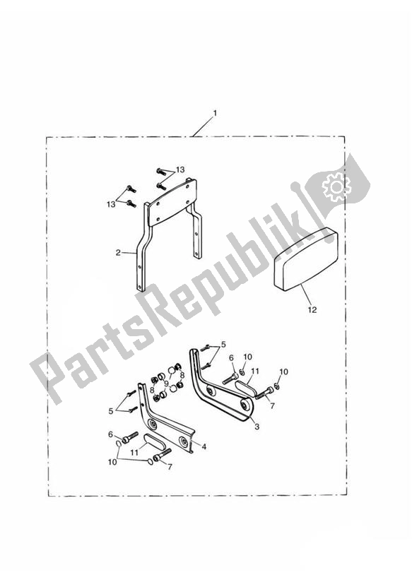 All parts for the Sissy Bar Standard Kit of the Triumph America Carburettor 790 2002 - 2007